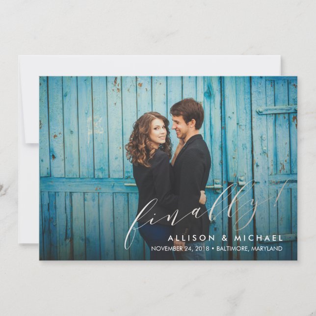 Finally Calligraphy Script Save the Date (Front)