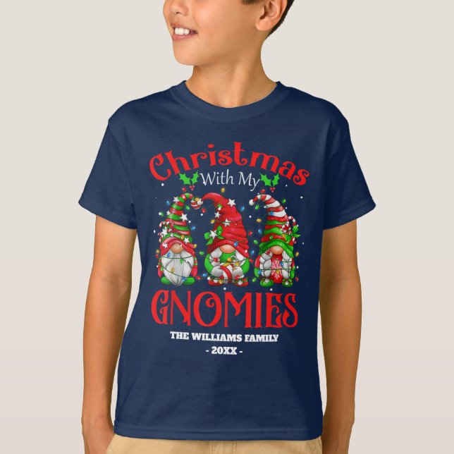 Finally Christmas With My Gnomies Family Xmas T-Shirt (Front)