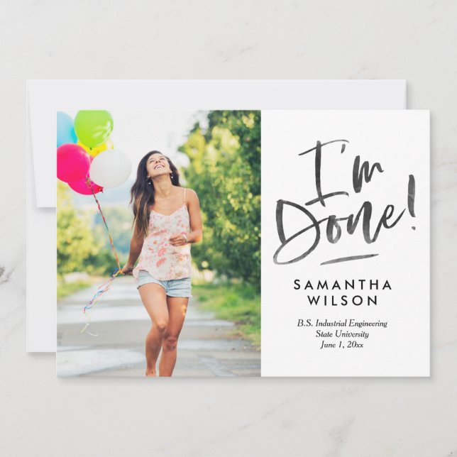 Finally Done Graduation Announcement Invitation (Front)