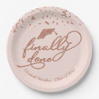 Finally Done Rose Gold Graduation Party Pink Blush