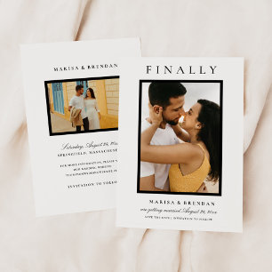 Finally Elegant Black and White Photo Save The Date