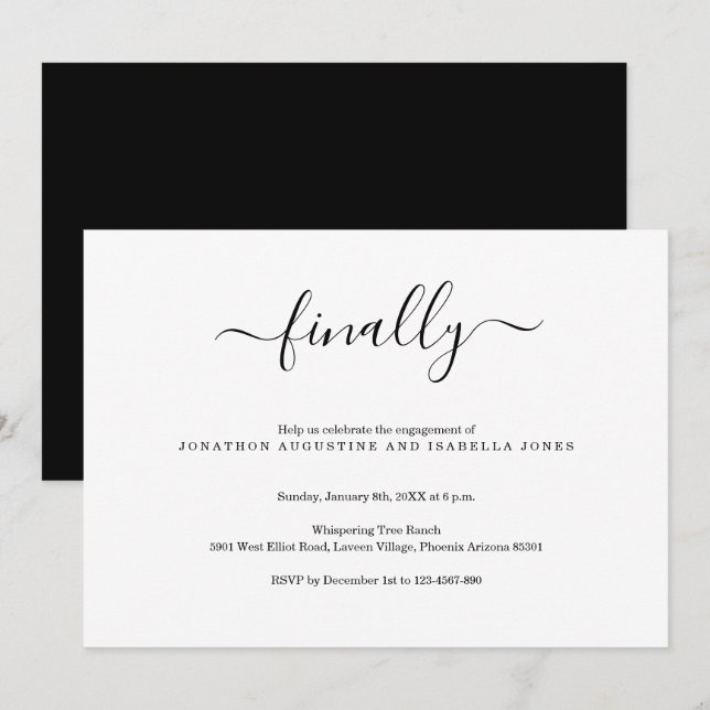 Finally Engagement Party Invitation (Front/Back)