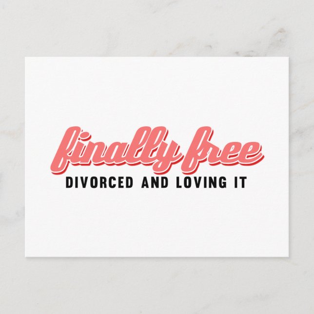 Finally Free Funny Divorce Postcard (Front)