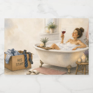 Finally Free - Happy Divorce Gift Sparkling Wine Label