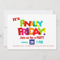 Finally Friday Party Invitations
