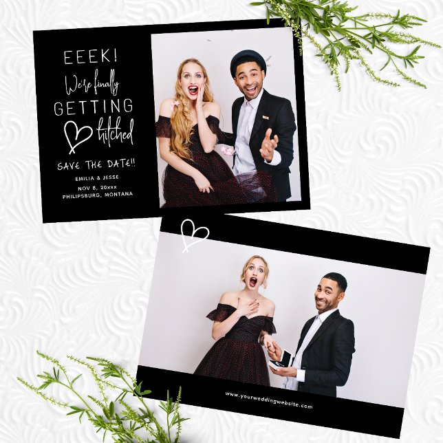 Finally Getting Hitched Wedding Save The Date Invitation (Creator Uploaded)