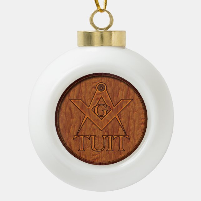 Finally got a Masonic round tuit. Ceramic Ball Christmas Ornament (Front)