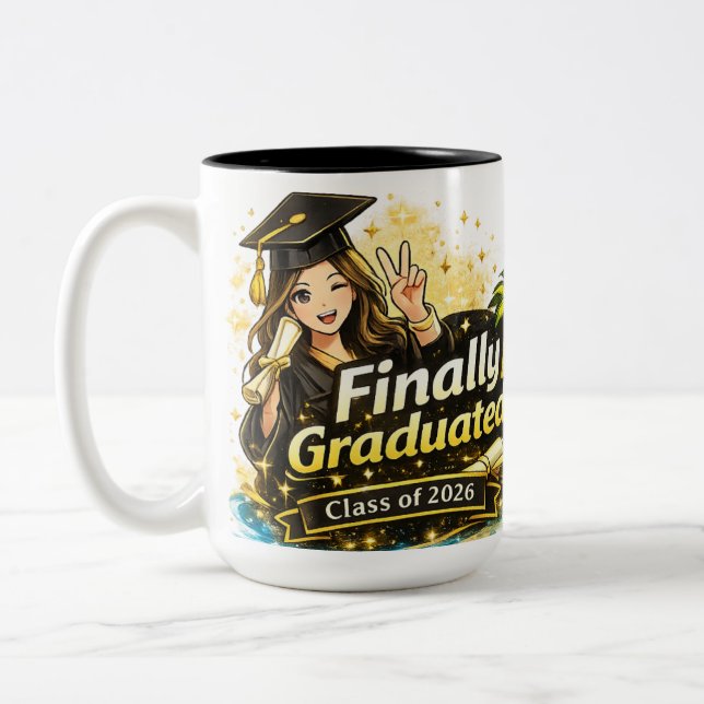 Finally Graduated Mug Class of 2026 Gift  (Left)