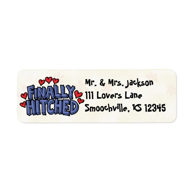 Finally Hitched Return Address Labels (Front)