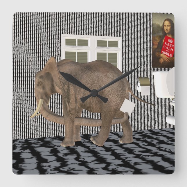 Finally Housebroken Square Wall Clock (Front)