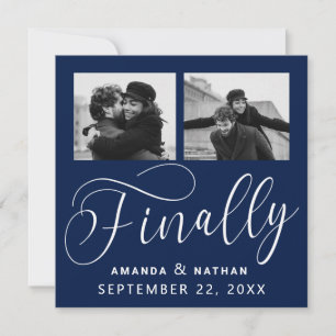 Finally Minimalist Wedding 2 Photo Save the Date