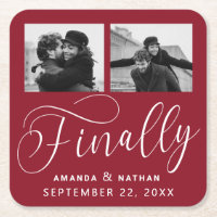 Finally Minimalist Wedding 2 Photo Save the Date