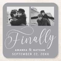 Finally Minimalist Wedding 2 Photo Save the Date