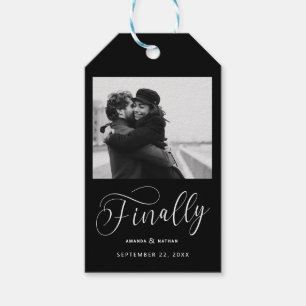 Finally Minimalist Wedding Photo Save the Date Gift Tags