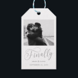 Finally Minimalist Wedding Photo Save the Date Gift Tags<br><div class="desc">It's been worth the wait and now you're finally ready to send out your save the dates! These minimalist wedding save the date tags are perfectly simple yet super modern. Easily personalise the design by adding your own photo,  names and date. Matching items can be found in the collection.</div>
