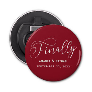 Finally Minimalist Wedding Save the Date Bottle Opener