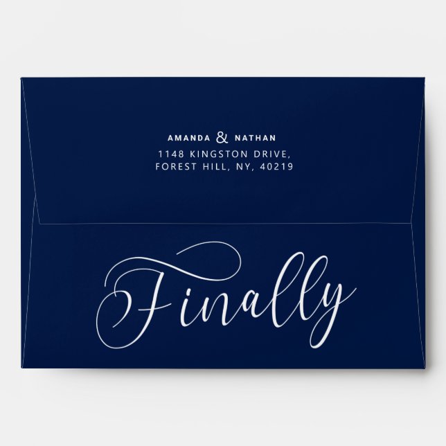 Finally Minimalist Wedding Save the Date Envelope (Back (Top Flap))