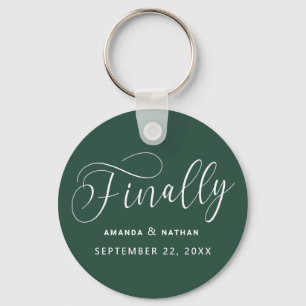 Finally Minimalist Wedding Save the Date Key Ring
