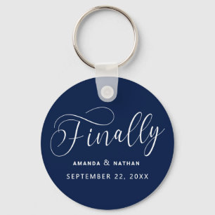 Finally Minimalist Wedding Save the Date Key Ring