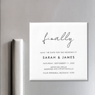 Finally Modern Minimalist Save The Date Magnet