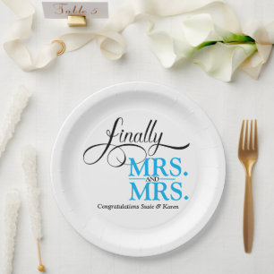 Finally Mrs and Mrs Wedding Reception  Paper Plate