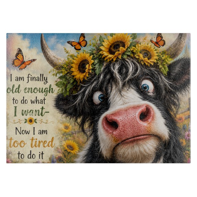 Finally Old Enough Cow Cutting Board (Front)