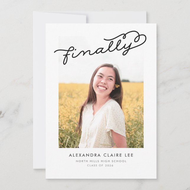 Finally Photo Graduation Announcement (Front)