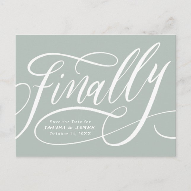 Finally Postponed Change the Date Save the Date Postcard (Front)
