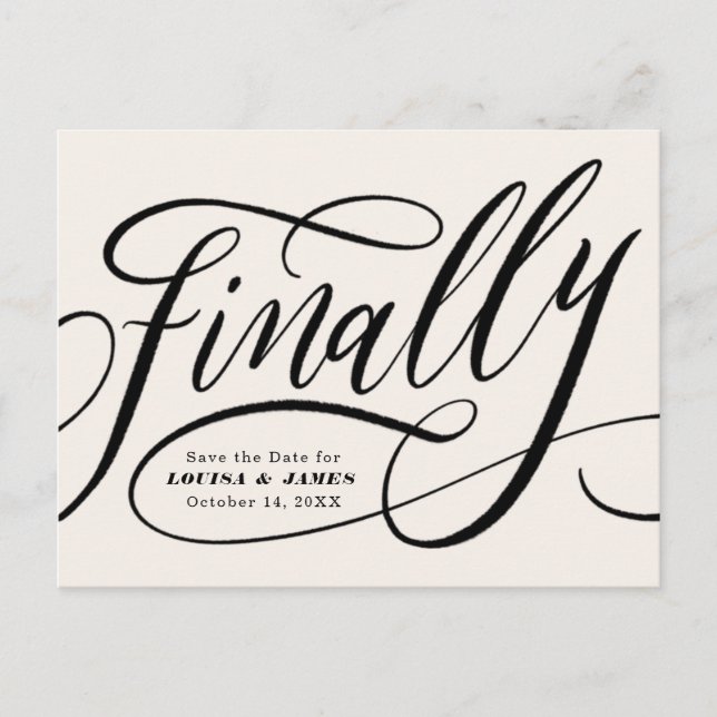 Finally Postponed Change the Date Save the Date Postcard (Front)