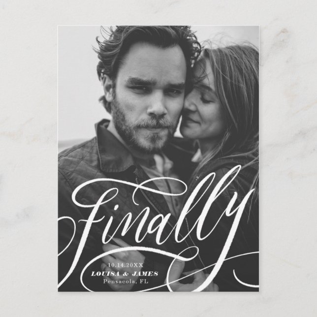 Finally Postponed Covid Photo Save the Date Postcard (Front)