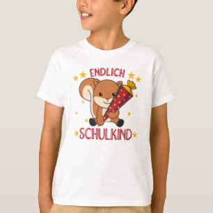 Finally Schoolchild Squirrel School Bag School T-Shirt