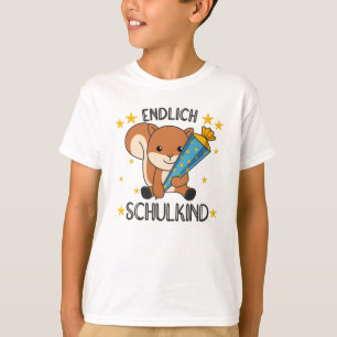 Finally Schoolchild Squirrel School Bag School T-Shirt