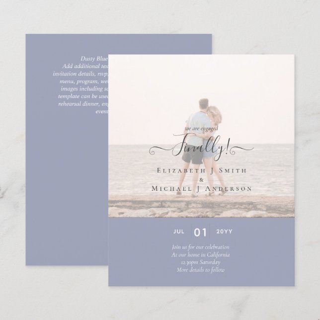 Finally We are Engaged! Wedding Announcement PHOTO (Front/Back)