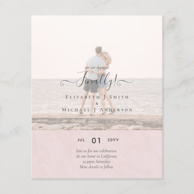 Finally We are Engaged! Wedding Announcement PHOTO Flyer (Front)