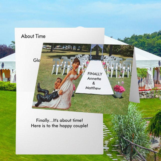 Finally Wedding Couple Brown Hair Funny Couple Card (Finally Wedding Couple Brown Hair Funny Couple Card)