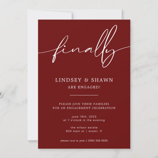 Finally Wedding Engagement Announcement and Invite (Front)