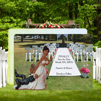 Finally Wedding Funny Black Couple Save The Date