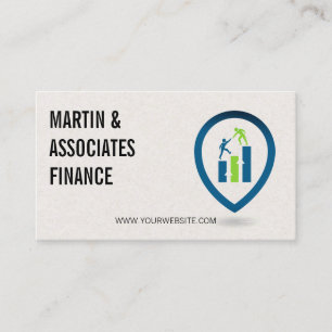 Finance Bar Graph Logo Data Business Card