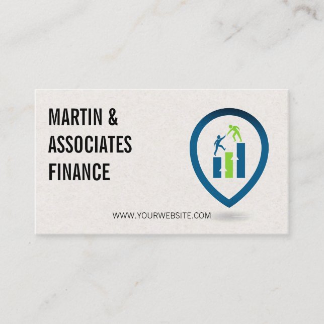 Finance Bar Graph Logo | Data  Business Card (Front)