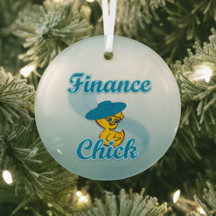 Finance Chick #3 Glass Tree Decoration