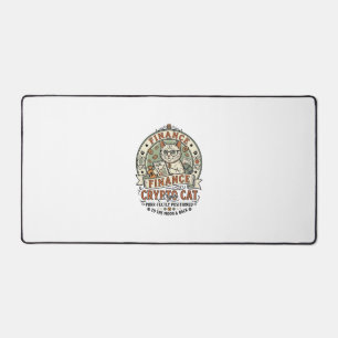 Finance Crypto Cat Finance Crypto Cat Vintage Vect Desk Mat