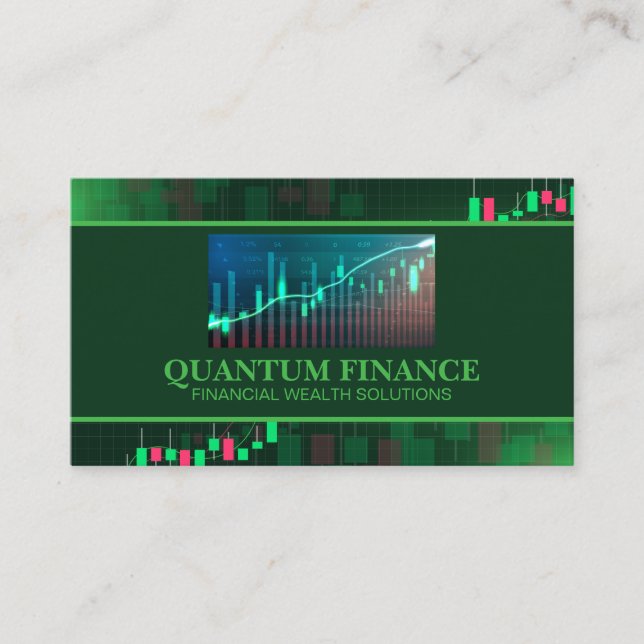 Finance | Data Chart | Analysis | Stocks Business Card (Front)