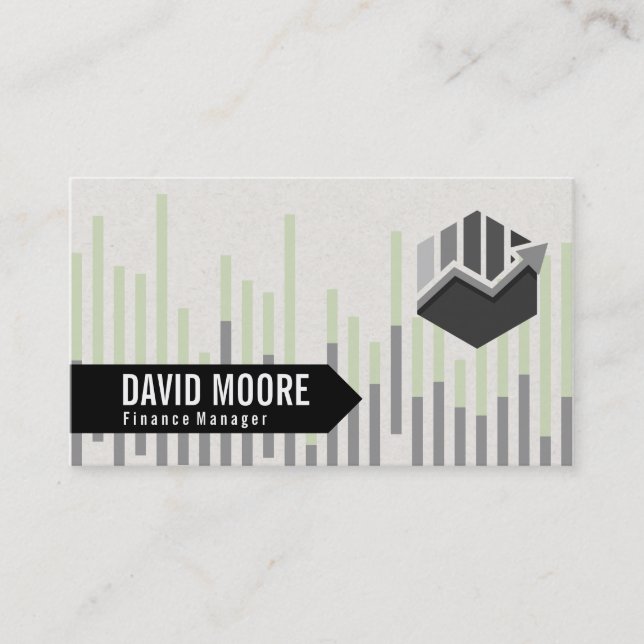 Finance | Graph Chart Icon Business Card (Front)