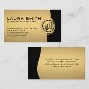 Finance Logo / Metallic Silver / Gold Monogram Business Card