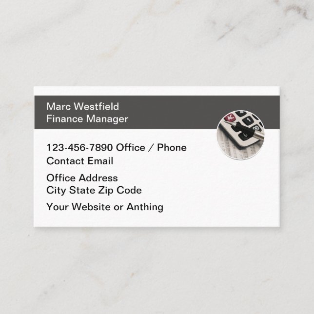 Finance Manager Business Cards Design (Front)