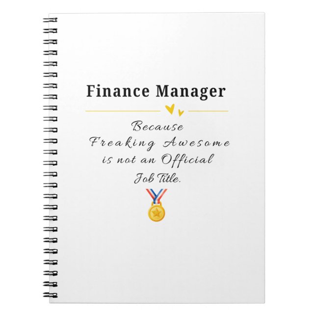 Finance Manager Funny Appreciation Notebook (Front)