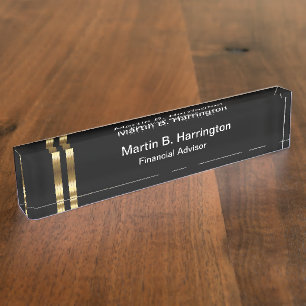 Financial Advisor Classy Nameplate