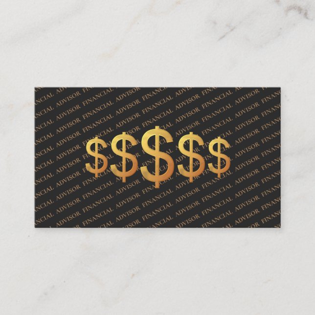 Financial Advisor Dollar Symbol Finance Management Business Card (Front)