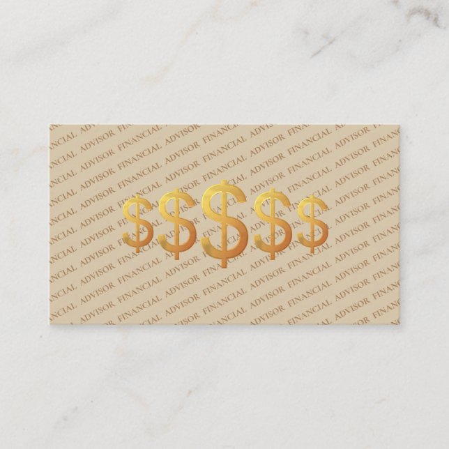 Financial Advisor Dollar Symbol Wealth Management Business Card (Front)