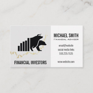 Financial Advisor   Investment   Stock Market Icon Business Card